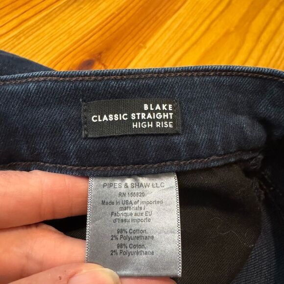 Veronica Beard Blake Classic Straight High Rise Dark River Jeans Size 30 - Picture 11 of 13